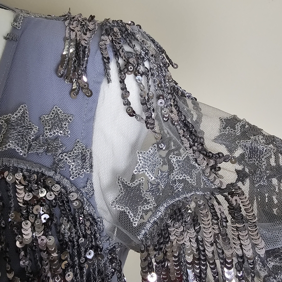 For Love & Lemons - Etoile Sequin Fringe Dress, SZ Meduim - Picture 7 of 16